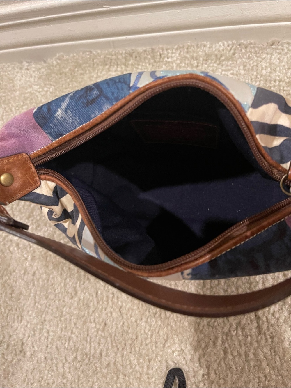 Vintage Coach Mini Bag Patchwork Denim Y2K Shoulder Bag Purse - Picture 6 of 9